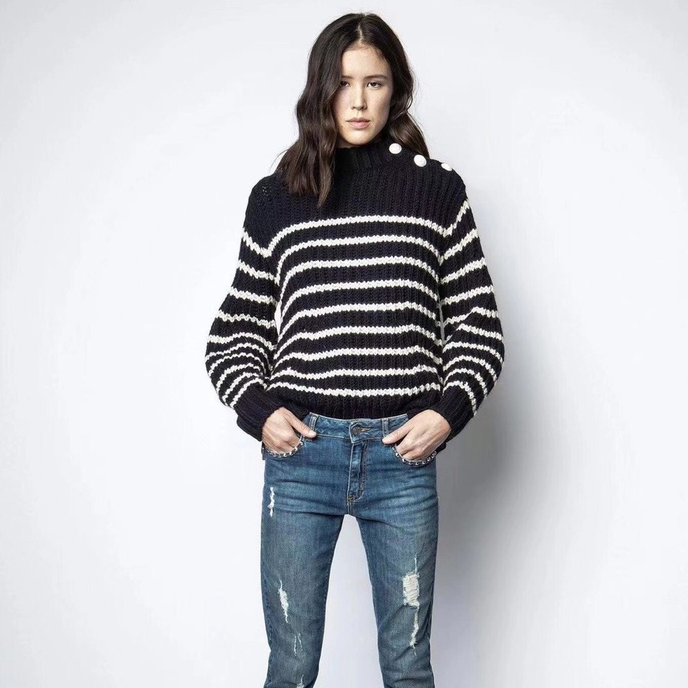 NWT Zadig & Voltaire Marlon Striped Sweater Pullover
